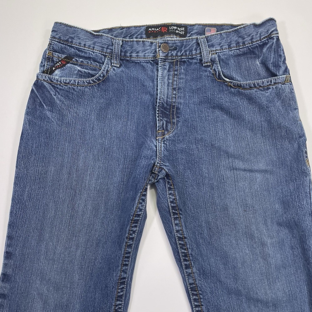Ariat Jeans FR M4 Mens 38x32 (38x31) Low Rise Boot Medium Denim Flame Resistant
